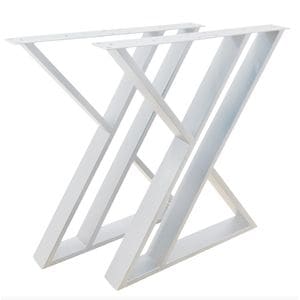 Set picioare metalice pentru masa, 2 bucati, 60x65x70cm, alb