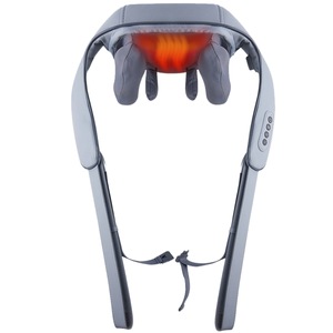 Aparat Masaj Cervical Hands-Free Suporto, Relaxare Musculara, Rola de Masat Shiatsu 5D, Functie Incalzire, Intensitate Reglabila, Gri