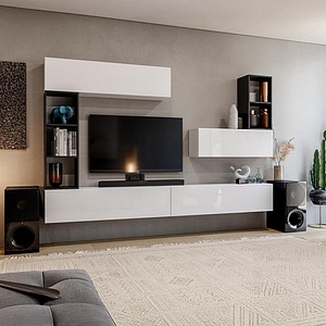 Living Modular Box-F3, 315 x 32 x 145 cm, Alb