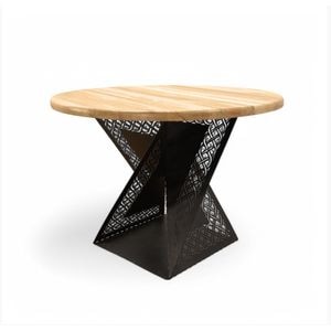 Masa din lemn masiv fag, cu cadru din metal, 100x71.5 cm