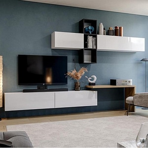 Living Modular Box-V4, 350 x 32 x 180 cm, Alb