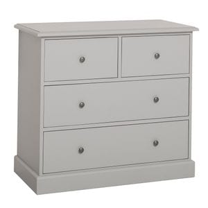 Comoda SZEL MOB, 2 sertare inguste + 2 sertare late, gri P010 vopsit, 100% lemn masiv, 90x100x50 cm