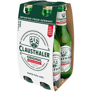 Bere blonda fara alcool Clausthaler Classic 0%, sticla, 4 x 0.33l
