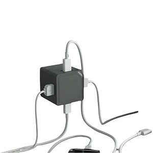 Stecher USB Design Nest, Cube by Allocacoc, cu USB, 4 porturi, gri
