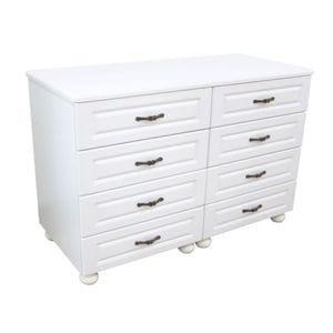 Comoda Spectral Dynasty, 8 sertare, 138 x 58 x 90.5 cm, blat MDF, Alb