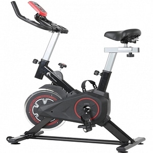 Bicicleta indoor cycling FitTronic SB100, design robust, greutate volanta 8 kg, afisaj LCD, greutate suportata 100 kg