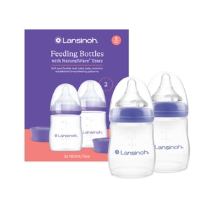 Biberon cu tetina Lansinoh NaturalWave, 2 x 160 ml