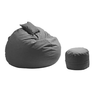 Set Fotoliu King Size cu Otoman (suport picioare) si Perna Pufrelax, Multicolor, Textil