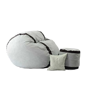 Set Fotoliu King Size cu Otoman (suport picioare) si Perna Pufrelax, Verde, Textil