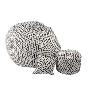 Set Fotoliu King Size cu Otoman (suport picioare) si Perna Pufrelax, Multicolor, Textil