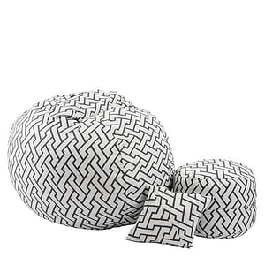 Set Fotoliu King Size cu Otoman (suport picioare) si Perna Pufrelax, Multicolor, Textil