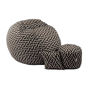 Set Fotoliu King Size cu Otoman (suport picioare) si Perna Pufrelax, Multicolor, Textil