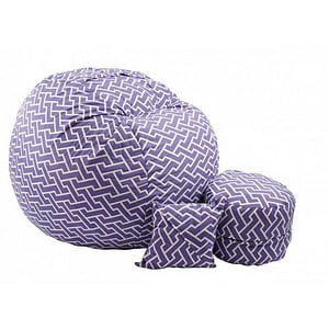 Set Fotoliu King Size cu Otoman (suport picioare) si Perna Pufrelax, Multicolor, Textil