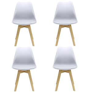 Set 4 scaune Ayse, cu perna, 4 piese, gri