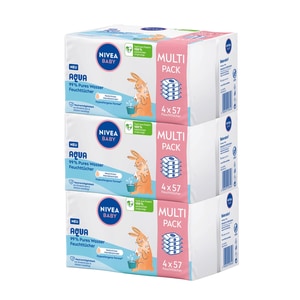 Servetele umede biodegradabile Nivea Pure Water, 12 pachete x 57, 684 buc