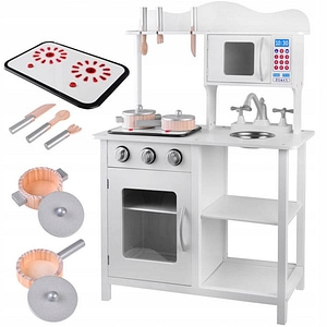 Bucatarie pentru copii Jokomisiada, ZA4127, Din lemn, Cu sunete realiste, Cu accesorii, 85 x 60 x 30 cm