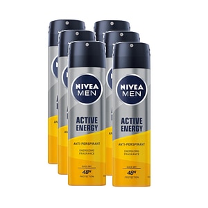 Deodorant spray barbati Nivea Men Active Energy, 6 buc x 150 ml
