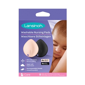 Tampoane de san refolosibile roz si negre Lansinoh, 8 buc
