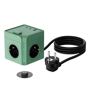Prelungitor Design Nest, MagnetDock, cubic, cu USB, 4 prize, sage