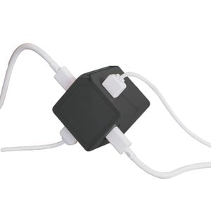 Priza Design Nest, Cube Extended, cu USB, 4 porturi, 1.5m, gri
