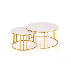 Set 2 mese cafea HALMAR Mercury 3, 45 x 80 x 45 cm, alb