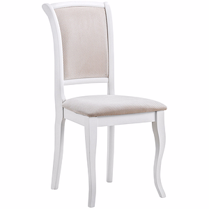 Scaun MN-SC, stofa/lemn, 45x42x96 cm, alb/bej