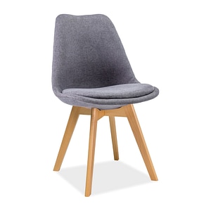 Scaun DIOR, stofa/lemn, 49x41x83 cm, gri/stejar