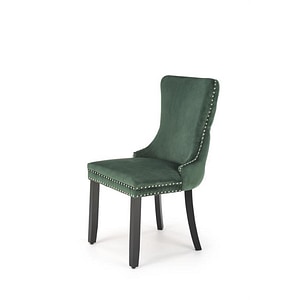 Scaun ALDA, stofa catifelata/lemn, 50x62x95 cm, verde inchis/negru