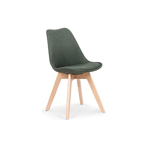 Scaun tapitat K303, stofa/lemn, 48x54x83 cm, verde inchis/stejar