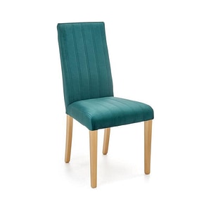 Scaun DIEGO 3, stofa catifelata/lemn de fag, 47x59x99 cm, verde/stejar miere