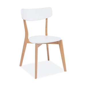 Scaun bucatarie Mosso, MDF/lemn de stejar, 46x43x78 cm, alb/stejar