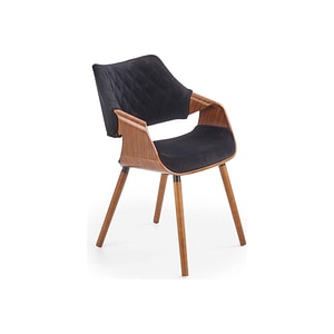 Scaun tapitat K396, 56x55x77 cm, nuc/negru