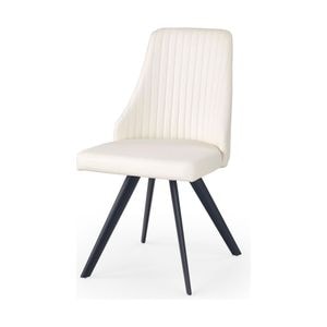 Scaun tapitat K206, piele ecologica/metal, 53x48x87 cm, zlb/negru