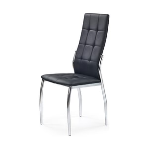 Scaun K209, piele ecologica/metal, 43x54x101 cm, negru/crom