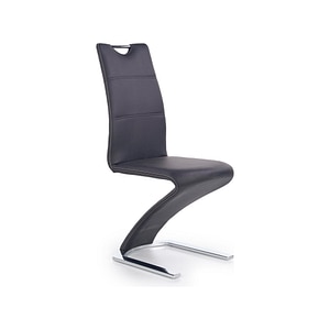 Scaun K291, piele ecologica/metal, 45x63x101 cm, negru/crom