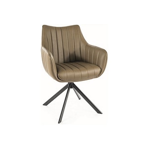 Scaun rotativ AZALIA, piele ecologica/metal, 61x44x86 cm, verde olive/negru
