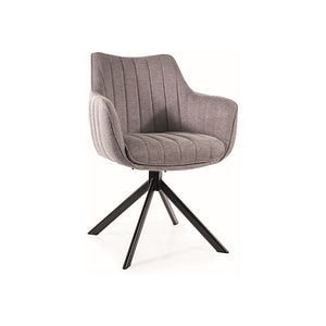 Scaun rotativ AZALIA, stofa/metal, 61x44x86 cm, gri/negru