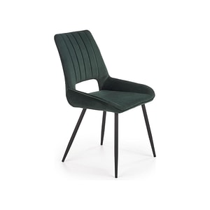 Scaun tapitat K404, stofa/metal, 52x58x88 cm, verde/negru