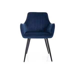 Scaun APPLE, stofa catifelata - Bluvel 86/metal, 57x47x85 cm, albastru/negru