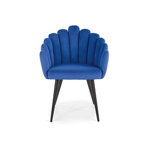 Scaun K410, stofa catifelata/otel, 65x62x85 cm, albastru/negru