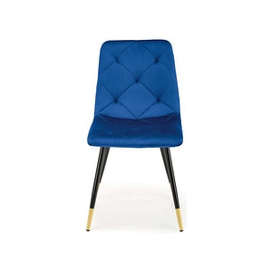 Scaun tapitat K438, stofa catifelata, 45x50x86 cm, albastru
