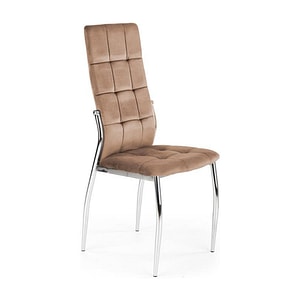 Scaun tapitat K416, stofa catifelata, 43x54x101 cm, bej