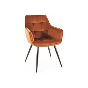 Scaun LILIA, stofa catifelata/metal, 59x45x90 cm, caramiziu/negru