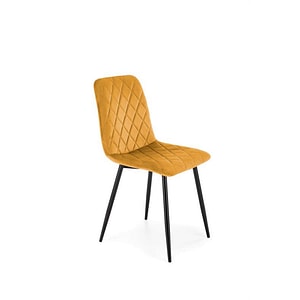 Scaun K525, stofa catifelata/metal, 45x55x89 cm, galben/negru