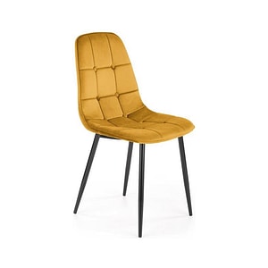 Scaun tapitat K417, stofa catifelata, 44x56x87 cm, galben