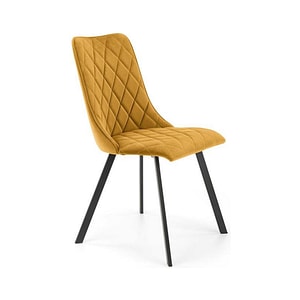Scaun K450, stofa catifelata/metal, 44x58x85 cm, galben mustar/negru