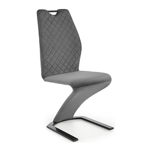 Scaun K442, stofa catifelata/metal, 46x61x102 cm, gri/negru