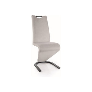 Scaun H090, stofa catifelata/metal, 43x45x102 cm, gri/negru