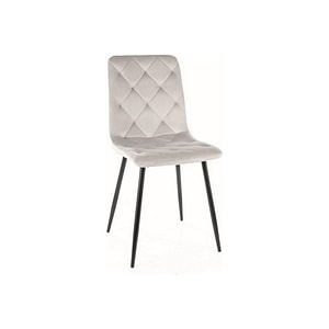 Scaun JERRY, stofa catifelata/metal, 45x39x91 cm, gri deschis/negru