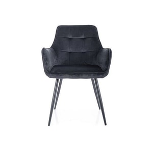 Scaun LEMON, stofa catifelata/metal, 57x47x85 cm, negru